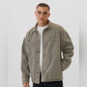 Gap Relaxed Baggy Oversized Denim Utility Shirt Chore Barn Jacket Shacket NWT